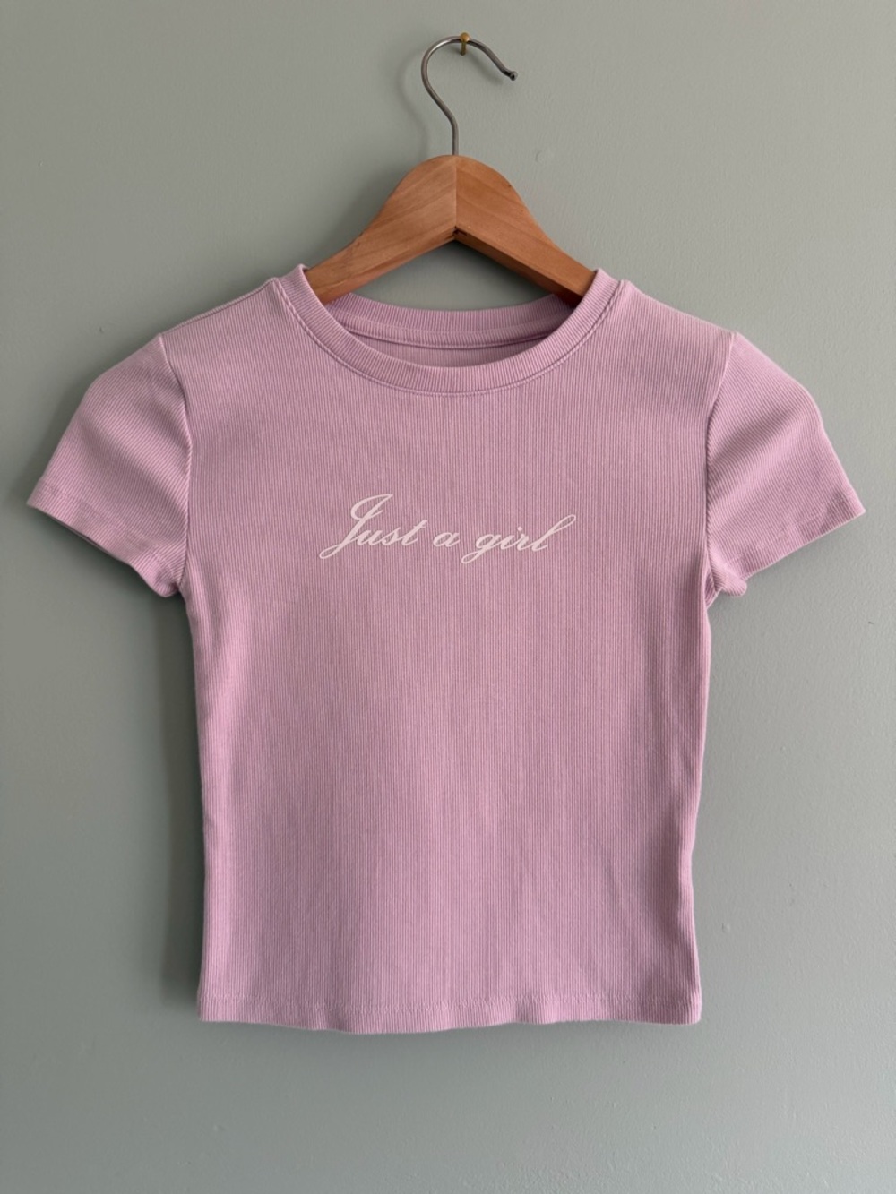Aeropostale Lilac Ribbed Baby Tee with White Print